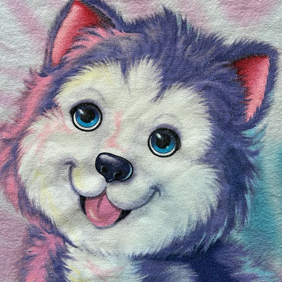 Lisa Frank Tikanni the husky puppy graphic tie dye plus size t shirt Size 3XL - Picture 4 of 7
